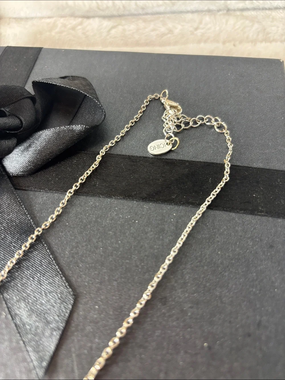 'Love' Rhinestone Necklace - Silver Tone Icing